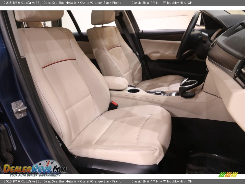 2015 BMW X1 xDrive28i Deep Sea Blue Metallic / Oyster/Orange-Black Piping Photo #15