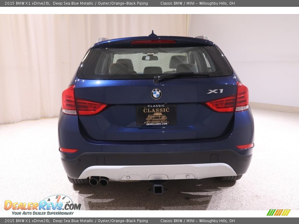 2015 BMW X1 xDrive28i Deep Sea Blue Metallic / Oyster/Orange-Black Piping Photo #18