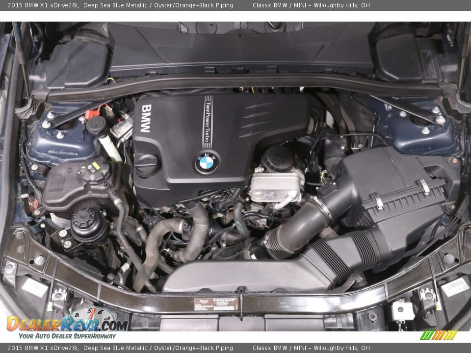 2015 BMW X1 xDrive28i Deep Sea Blue Metallic / Oyster/Orange-Black Piping Photo #19