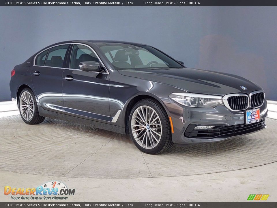 2018 BMW 5 Series 530e iPerfomance Sedan Dark Graphite Metallic / Black Photo #1