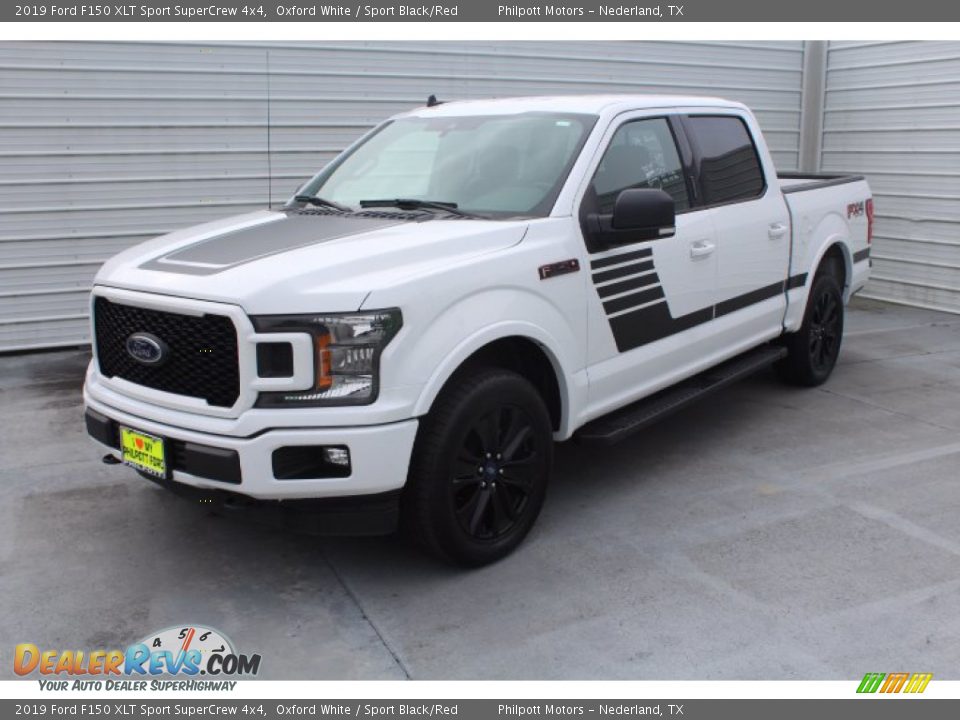 2019 Ford F150 XLT Sport SuperCrew 4x4 Oxford White / Sport Black/Red Photo #4