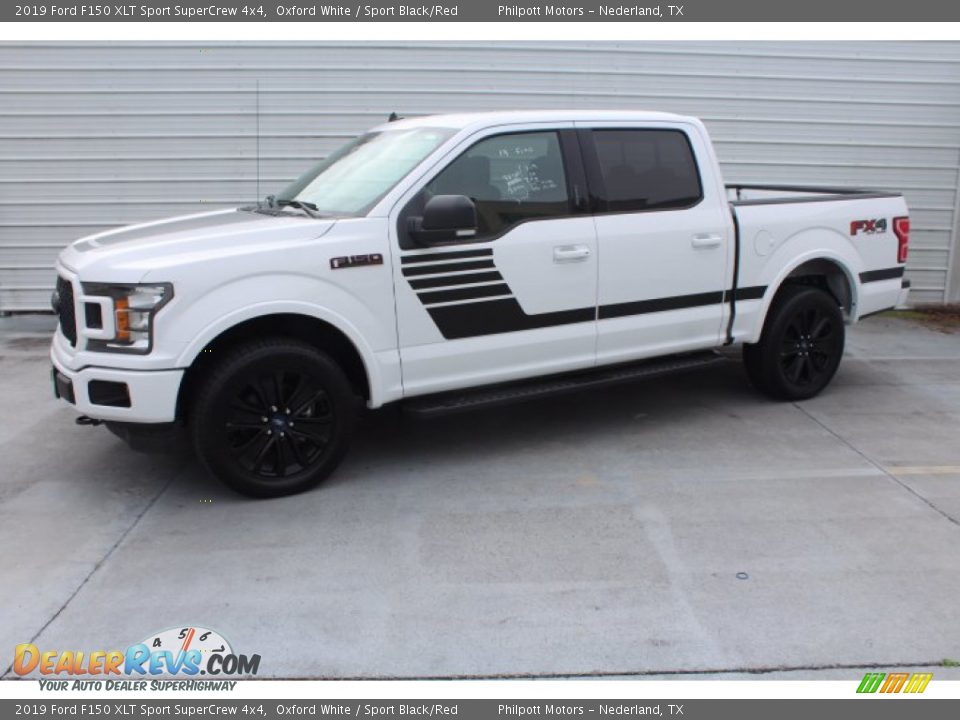 2019 Ford F150 XLT Sport SuperCrew 4x4 Oxford White / Sport Black/Red Photo #5