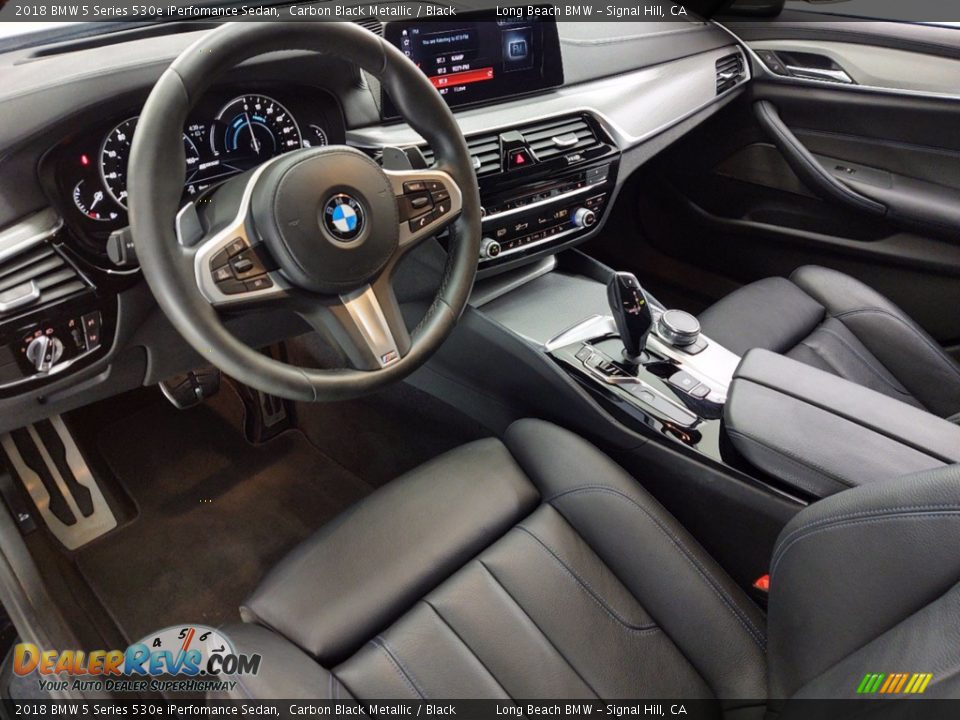 2018 BMW 5 Series 530e iPerfomance Sedan Carbon Black Metallic / Black Photo #16