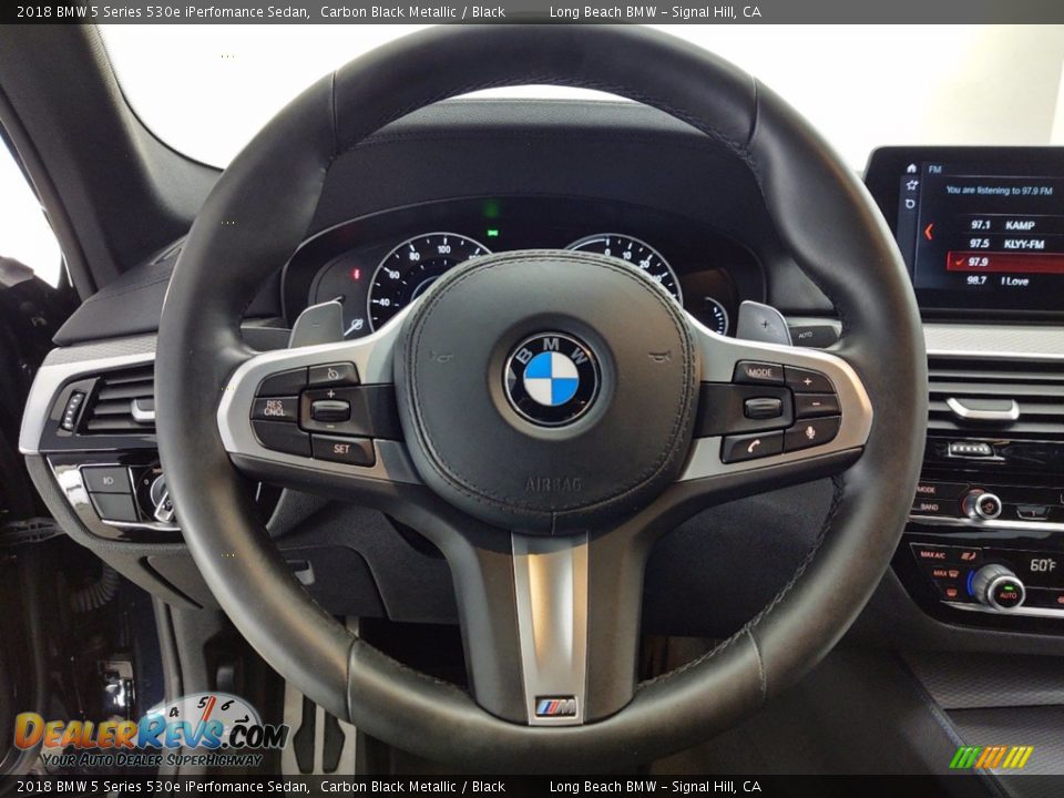 2018 BMW 5 Series 530e iPerfomance Sedan Carbon Black Metallic / Black Photo #18