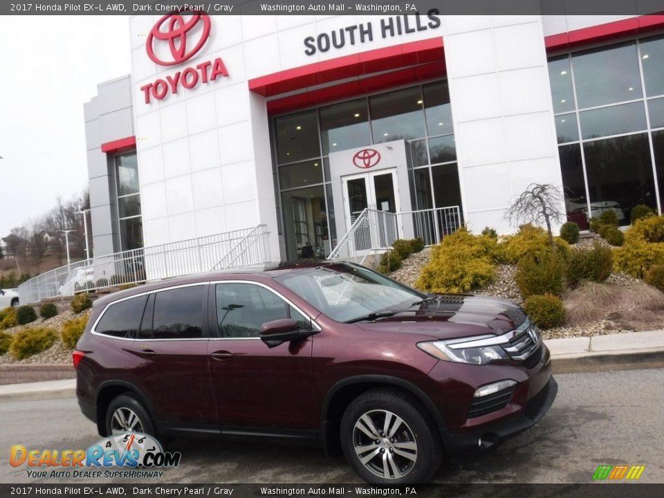 2017 Honda Pilot EX-L AWD Dark Cherry Pearl / Gray Photo #2