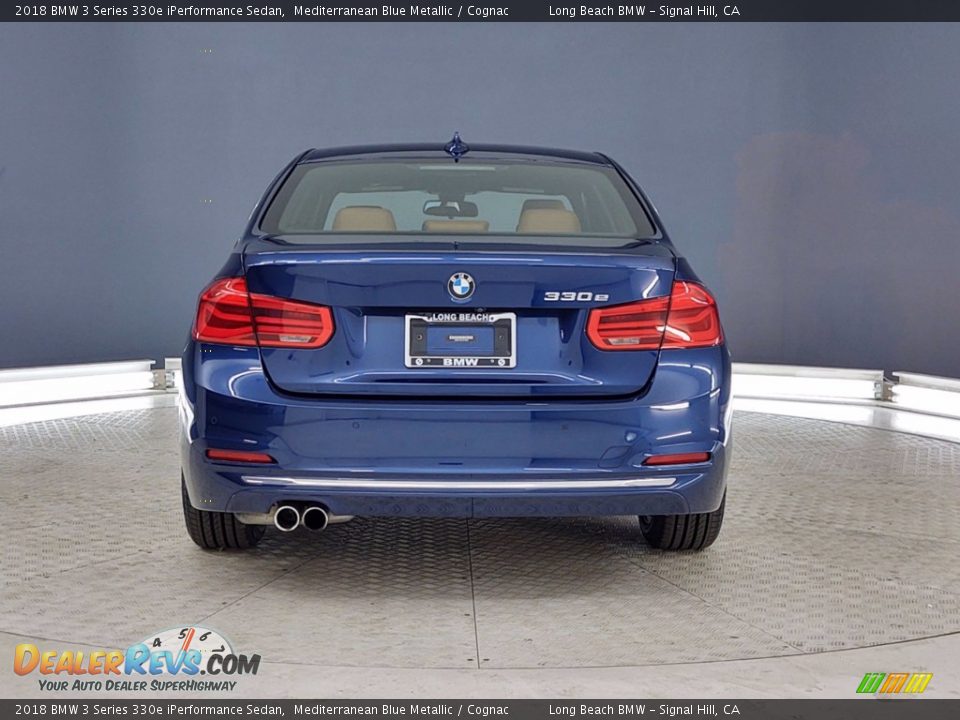 2018 BMW 3 Series 330e iPerformance Sedan Mediterranean Blue Metallic / Cognac Photo #4