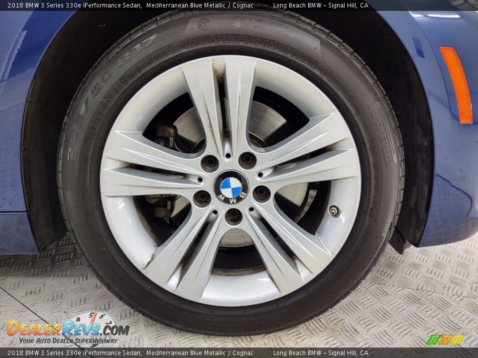 2018 BMW 3 Series 330e iPerformance Sedan Mediterranean Blue Metallic / Cognac Photo #6