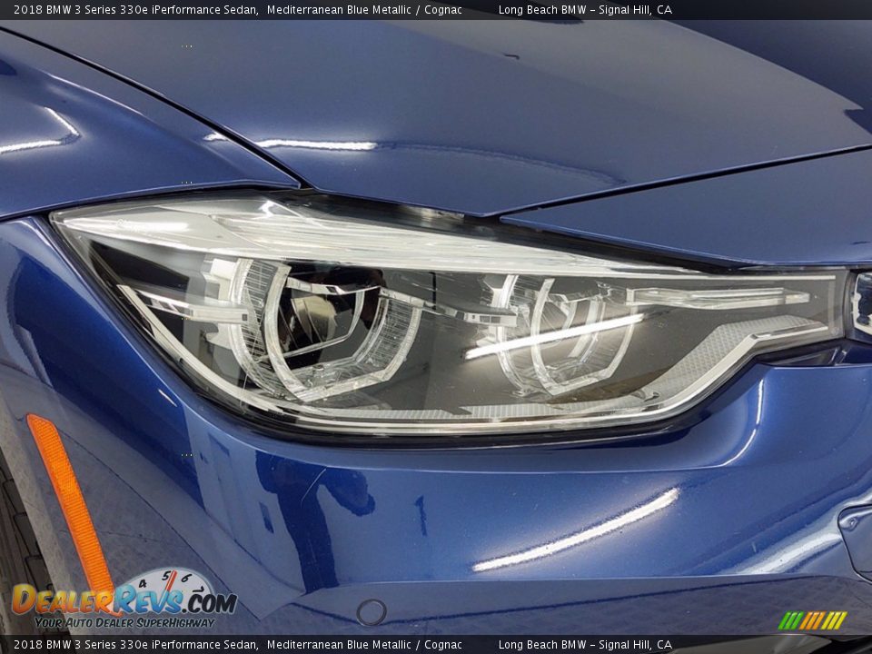 2018 BMW 3 Series 330e iPerformance Sedan Mediterranean Blue Metallic / Cognac Photo #7