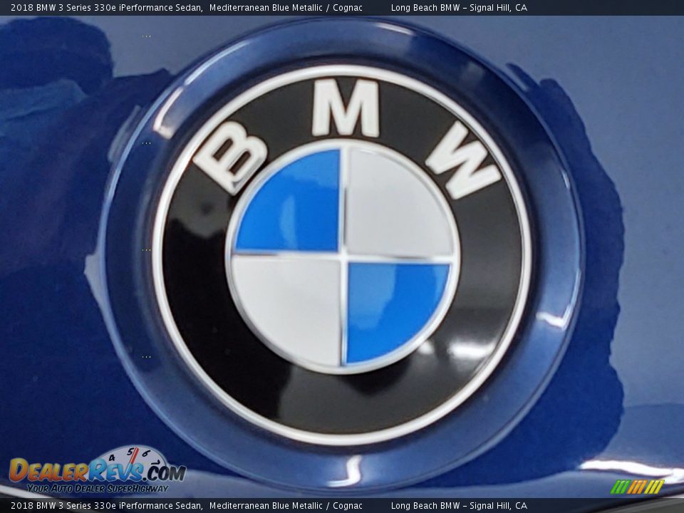 2018 BMW 3 Series 330e iPerformance Sedan Mediterranean Blue Metallic / Cognac Photo #8