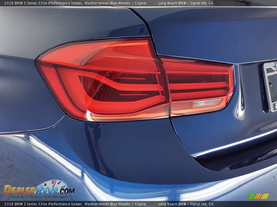 2018 BMW 3 Series 330e iPerformance Sedan Mediterranean Blue Metallic / Cognac Photo #9