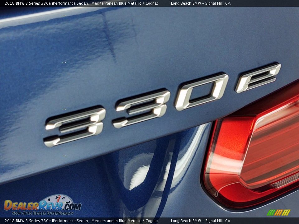 2018 BMW 3 Series 330e iPerformance Sedan Mediterranean Blue Metallic / Cognac Photo #11
