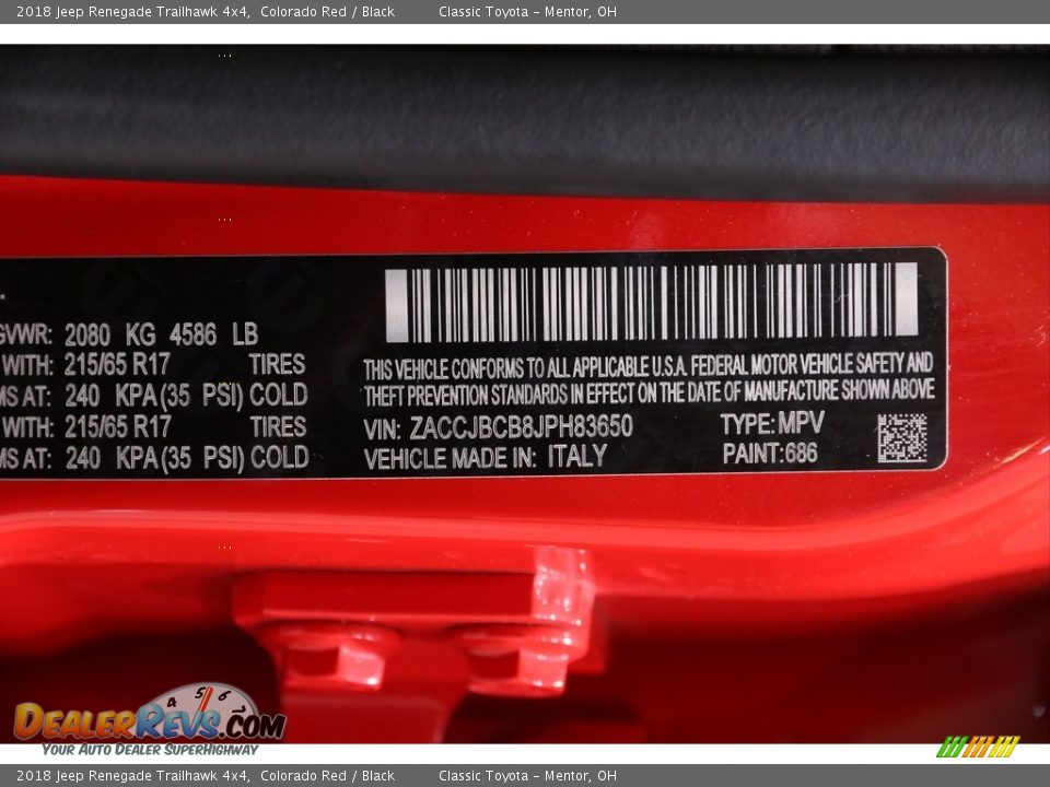 2018 Jeep Renegade Trailhawk 4x4 Colorado Red / Black Photo #23