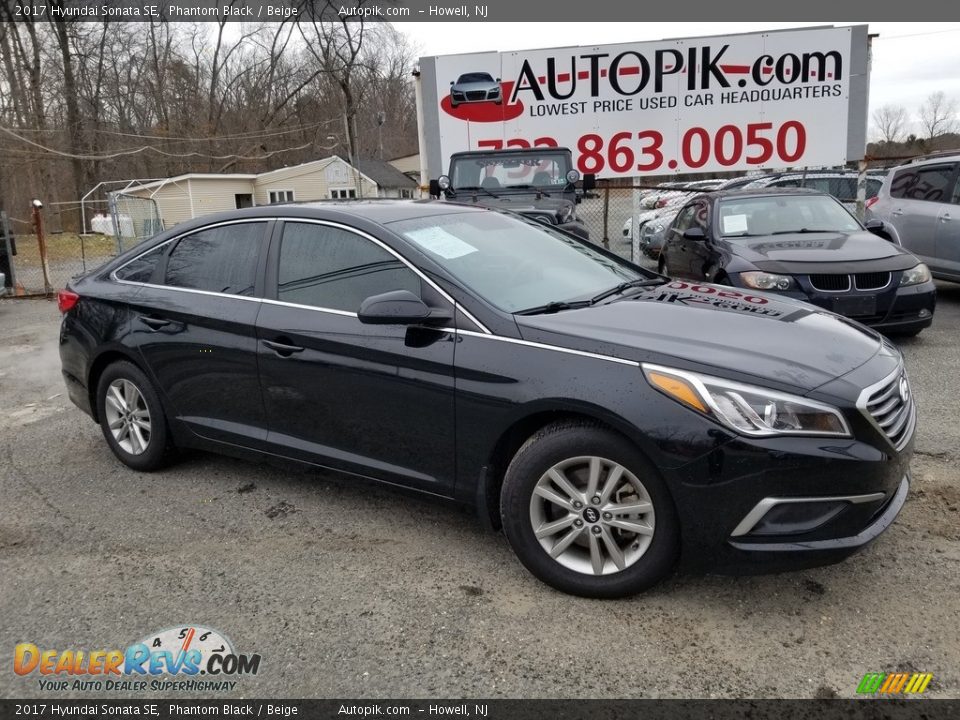 2017 Hyundai Sonata SE Phantom Black / Beige Photo #1