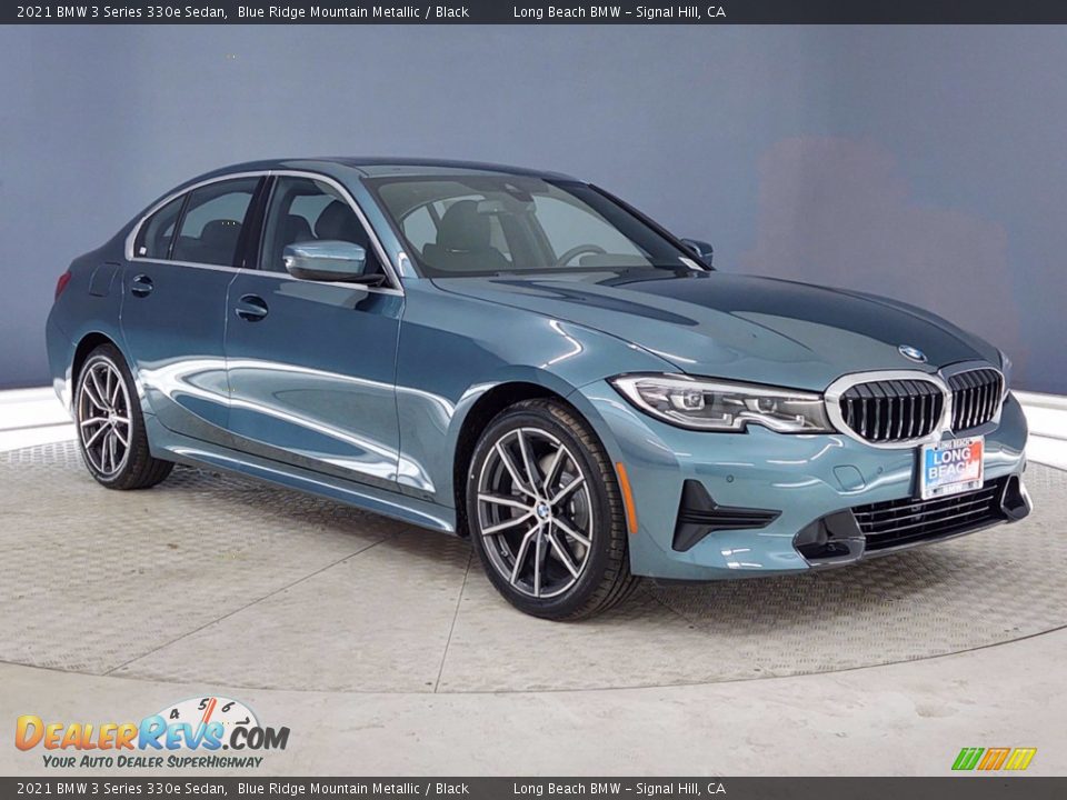 2021 BMW 3 Series 330e Sedan Blue Ridge Mountain Metallic / Black Photo #27