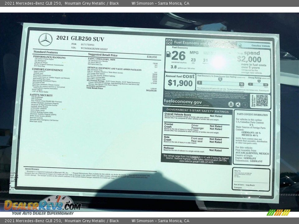 2021 Mercedes-Benz GLB 250 Mountain Grey Metallic / Black Photo #11