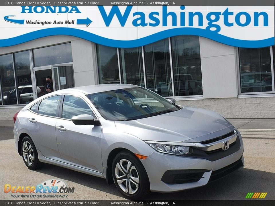 2018 Honda Civic LX Sedan Lunar Silver Metallic / Black Photo #1