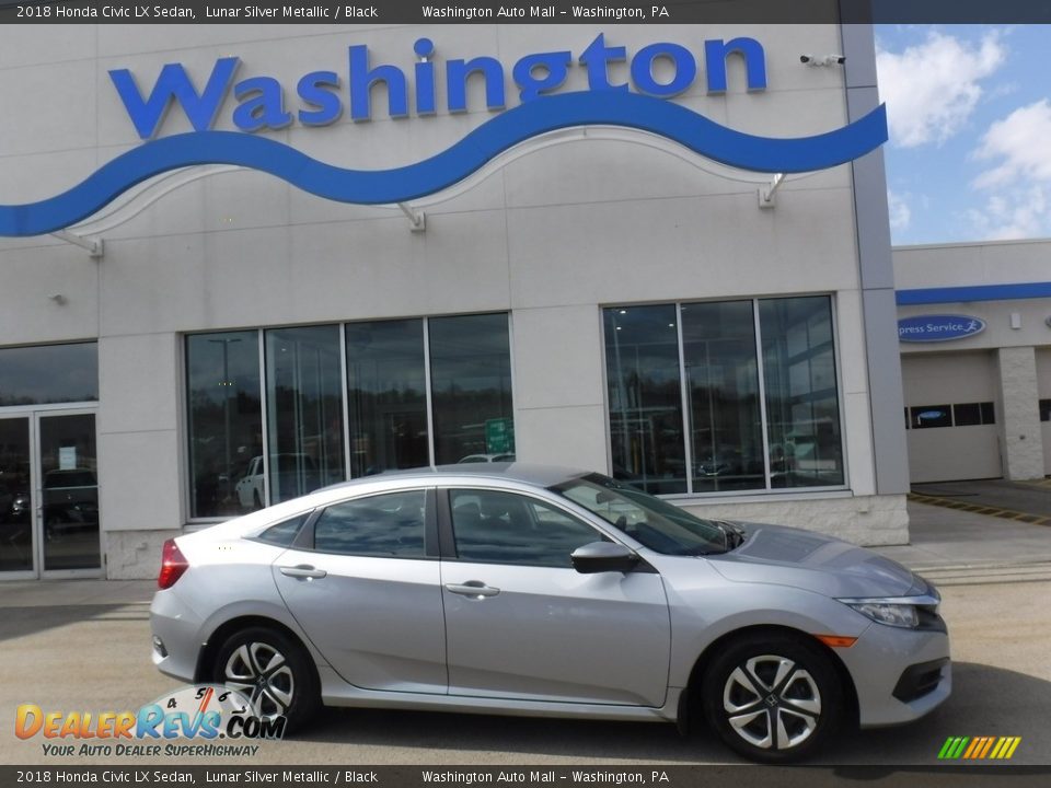 2018 Honda Civic LX Sedan Lunar Silver Metallic / Black Photo #2