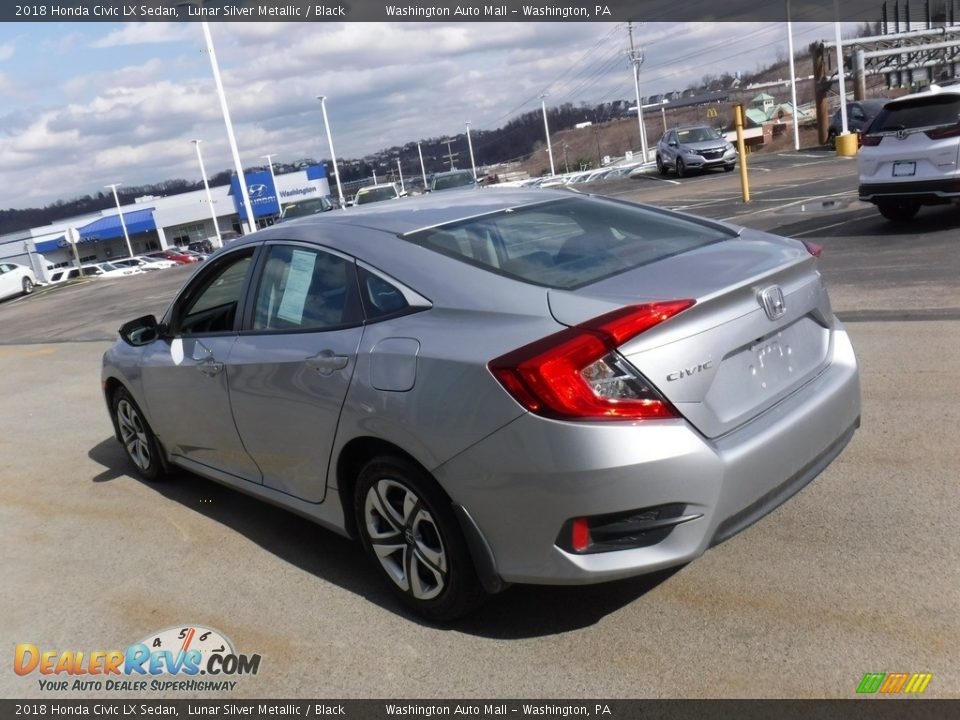 2018 Honda Civic LX Sedan Lunar Silver Metallic / Black Photo #7