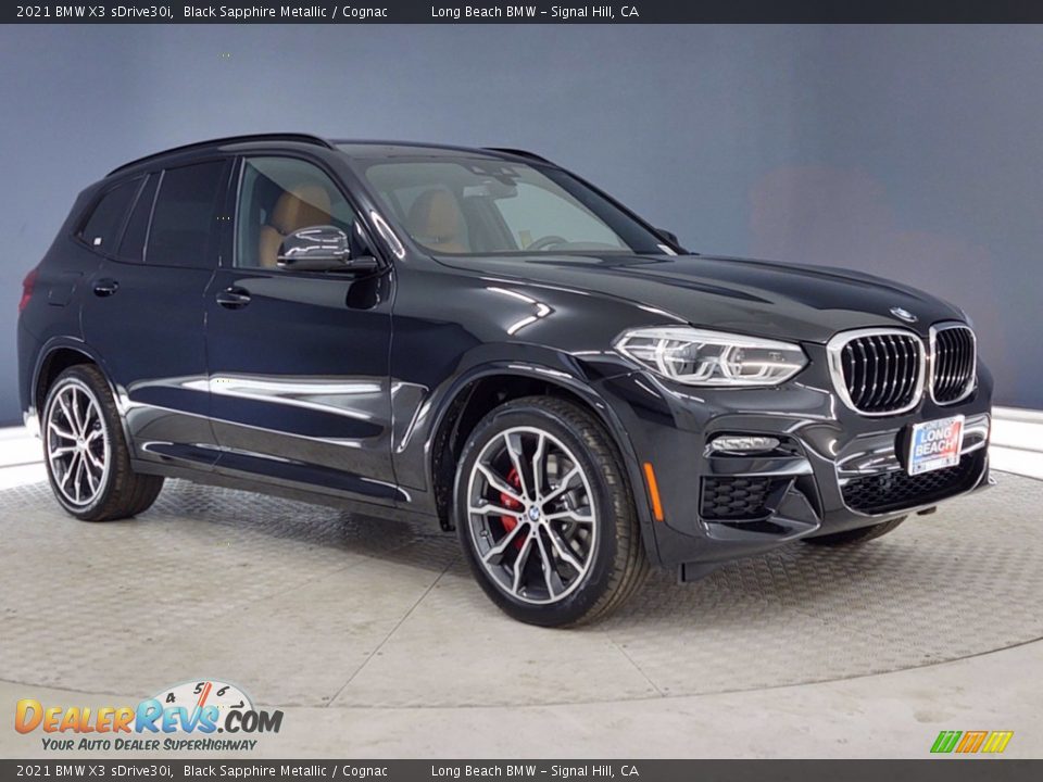 2021 BMW X3 sDrive30i Black Sapphire Metallic / Cognac Photo #1