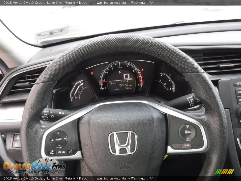 2018 Honda Civic LX Sedan Lunar Silver Metallic / Black Photo #21