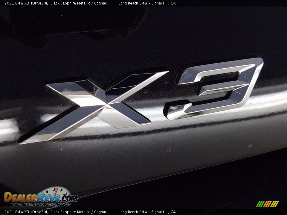 2021 BMW X3 sDrive30i Black Sapphire Metallic / Cognac Photo #8