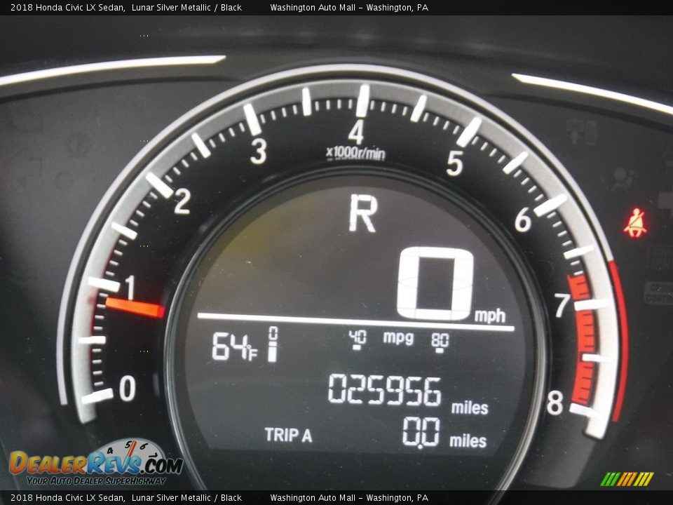 2018 Honda Civic LX Sedan Lunar Silver Metallic / Black Photo #28