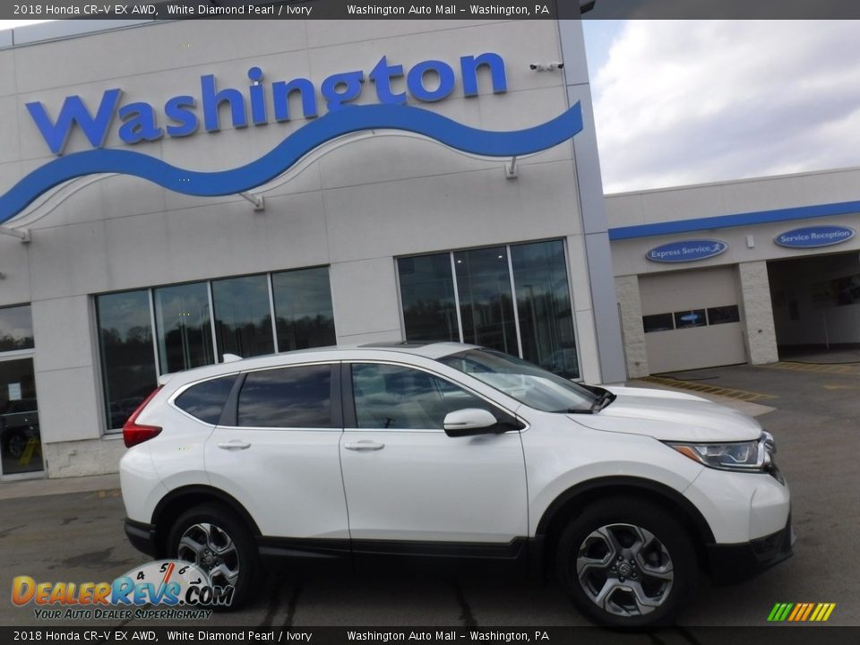 2018 Honda CR-V EX AWD White Diamond Pearl / Ivory Photo #2