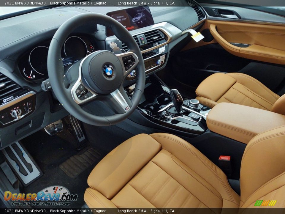 Cognac Interior - 2021 BMW X3 sDrive30i Photo #12