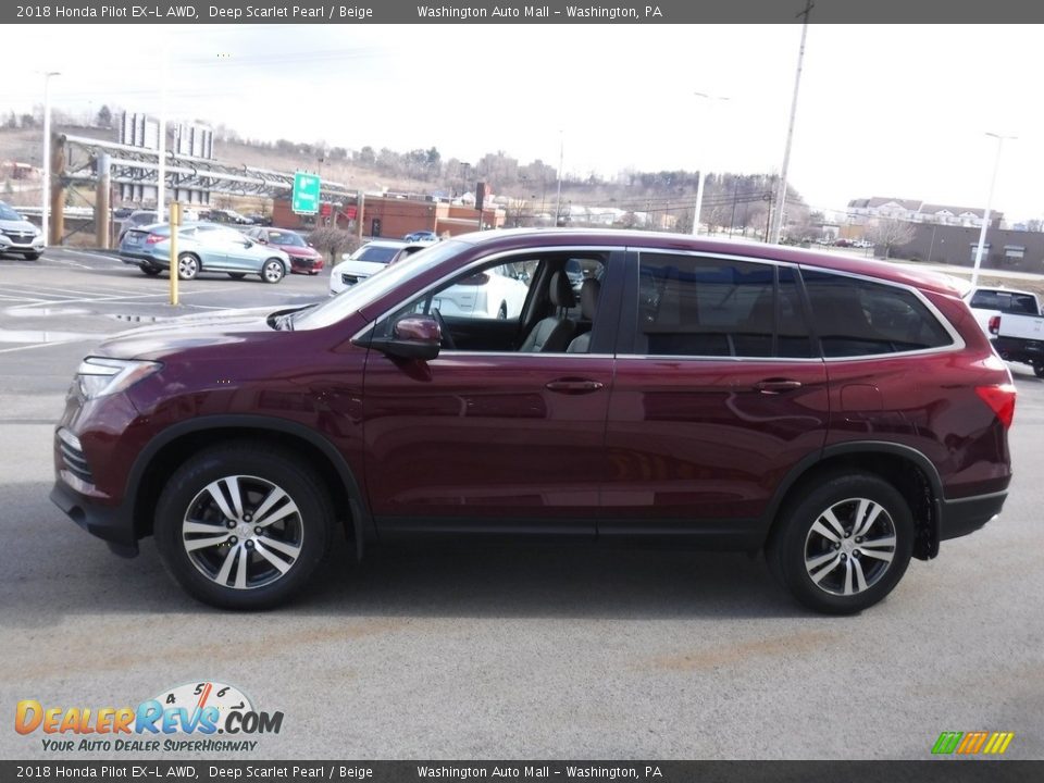 2018 Honda Pilot EX-L AWD Deep Scarlet Pearl / Beige Photo #7