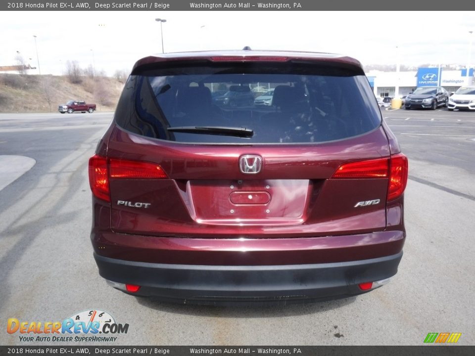 2018 Honda Pilot EX-L AWD Deep Scarlet Pearl / Beige Photo #8