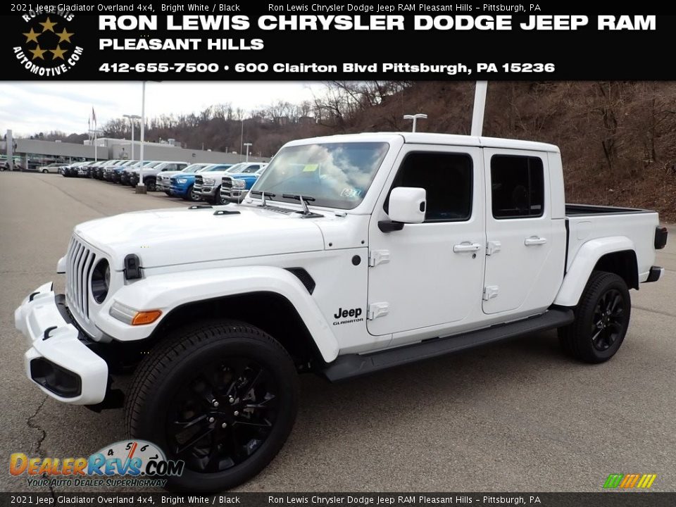 2021 Jeep Gladiator Overland 4x4 Bright White / Black Photo #1