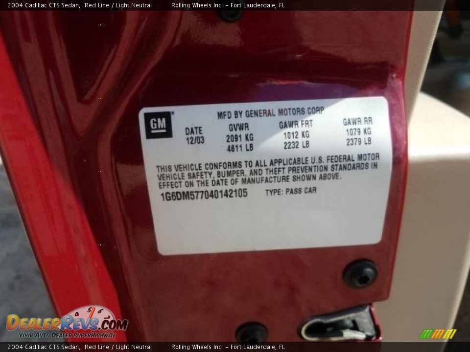 2004 Cadillac CTS Sedan Red Line / Light Neutral Photo #9