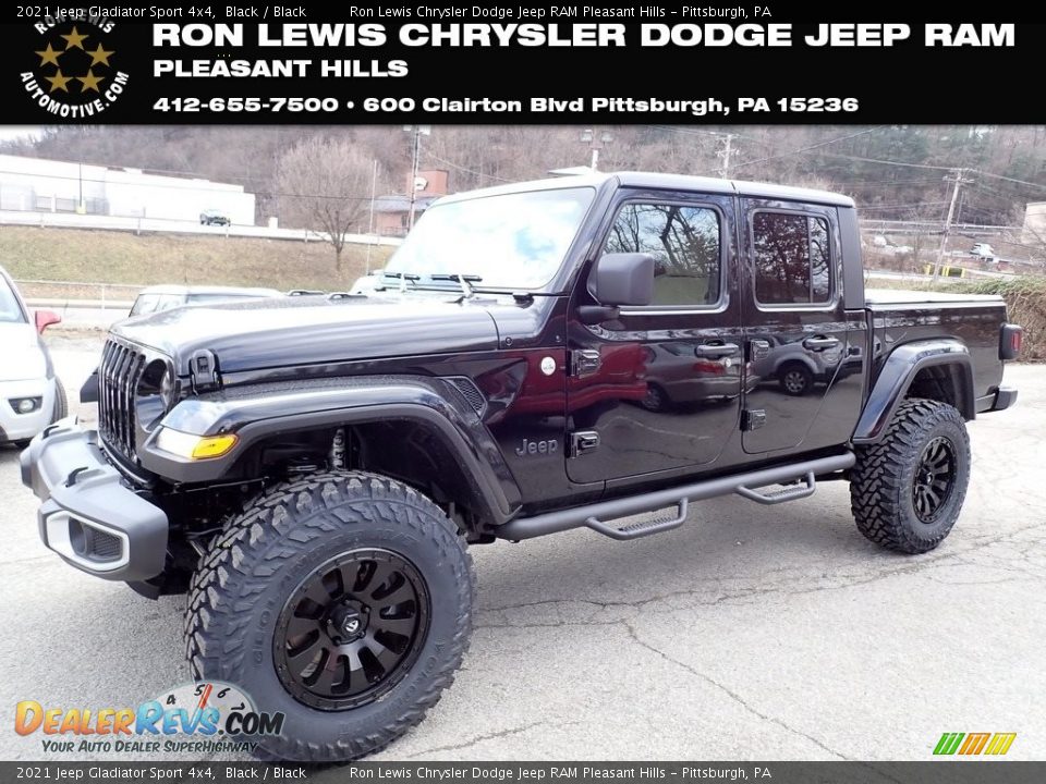 2021 Jeep Gladiator Sport 4x4 Black / Black Photo #1