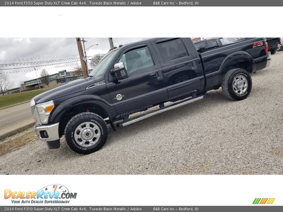 2014 Ford F350 Super Duty XLT Crew Cab 4x4 Tuxedo Black Metallic / Adobe Photo #2