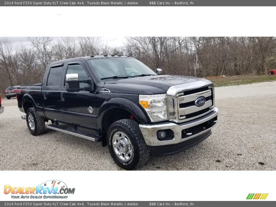 2014 Ford F350 Super Duty XLT Crew Cab 4x4 Tuxedo Black Metallic / Adobe Photo #6