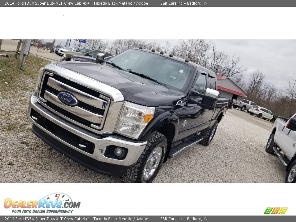 2014 Ford F350 Super Duty XLT Crew Cab 4x4 Tuxedo Black Metallic / Adobe Photo #8