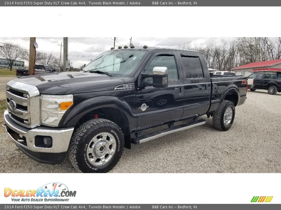 2014 Ford F350 Super Duty XLT Crew Cab 4x4 Tuxedo Black Metallic / Adobe Photo #25