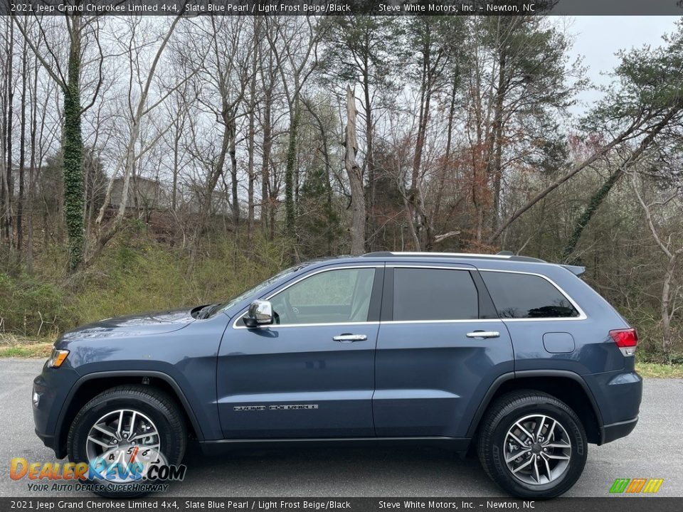 2021 Jeep Grand Cherokee Limited 4x4 Slate Blue Pearl / Light Frost Beige/Black Photo #1