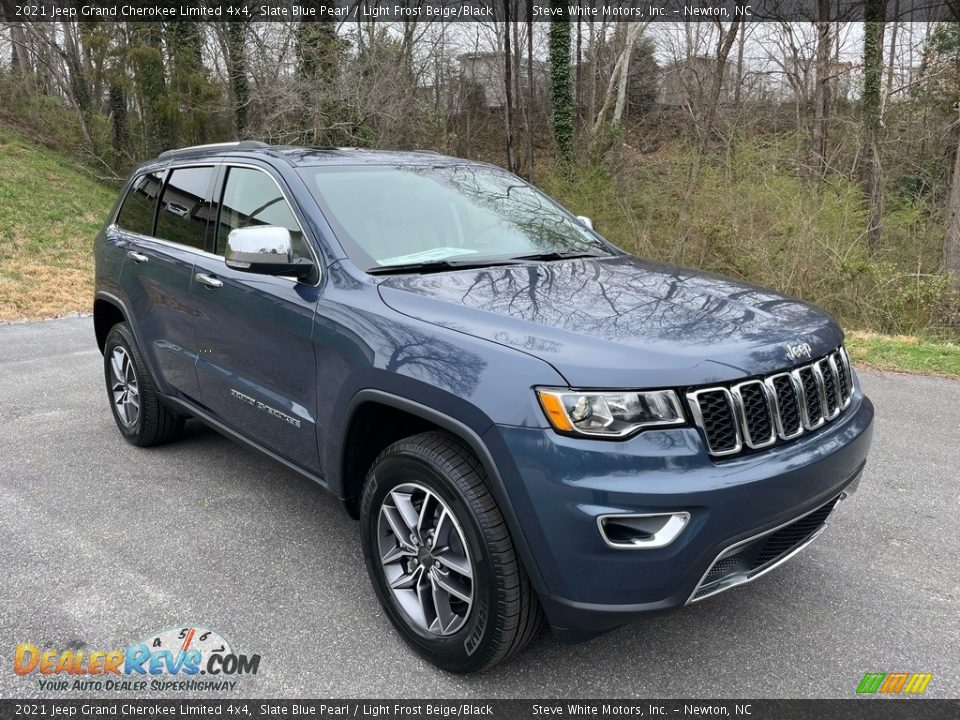 2021 Jeep Grand Cherokee Limited 4x4 Slate Blue Pearl / Light Frost Beige/Black Photo #4