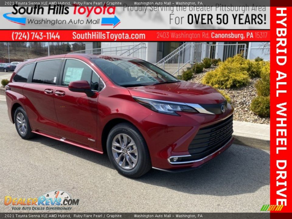 2021 Toyota Sienna XLE AWD Hybrid Ruby Flare Pearl / Graphite Photo #1