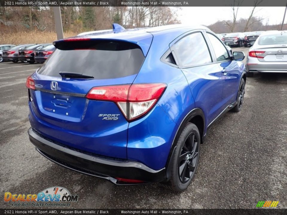 2021 Honda HR-V Sport AWD Aegean Blue Metallic / Black Photo #5