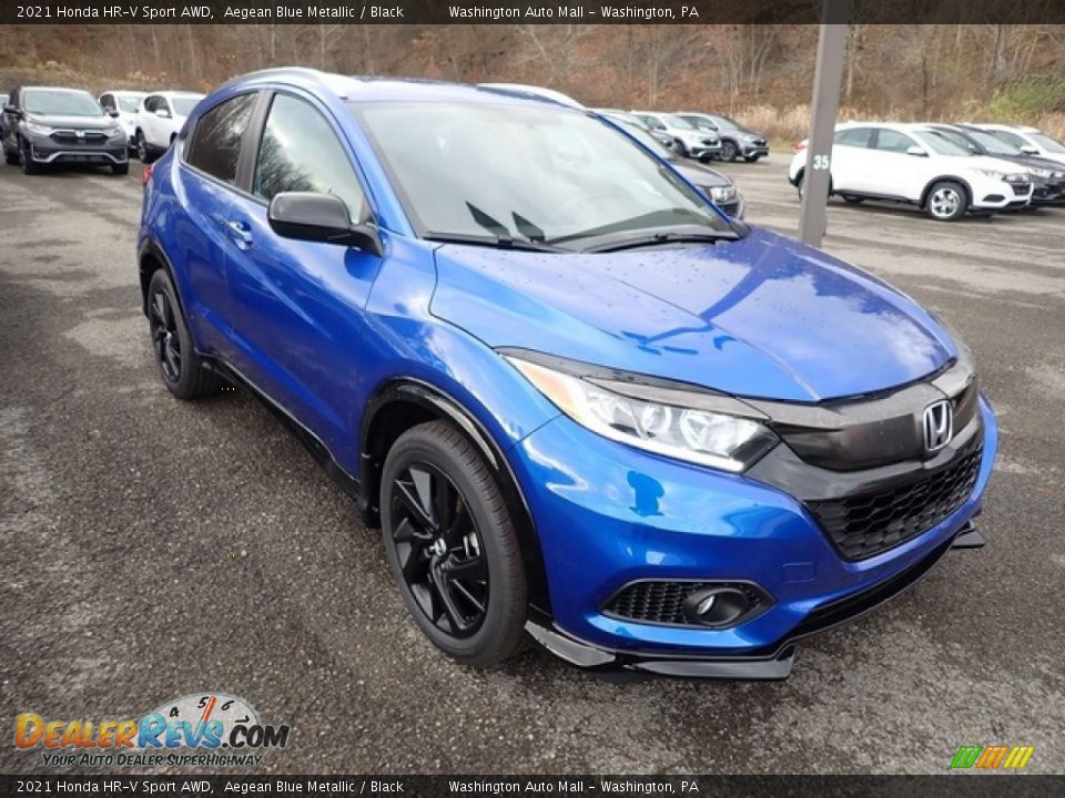 2021 Honda HR-V Sport AWD Aegean Blue Metallic / Black Photo #6