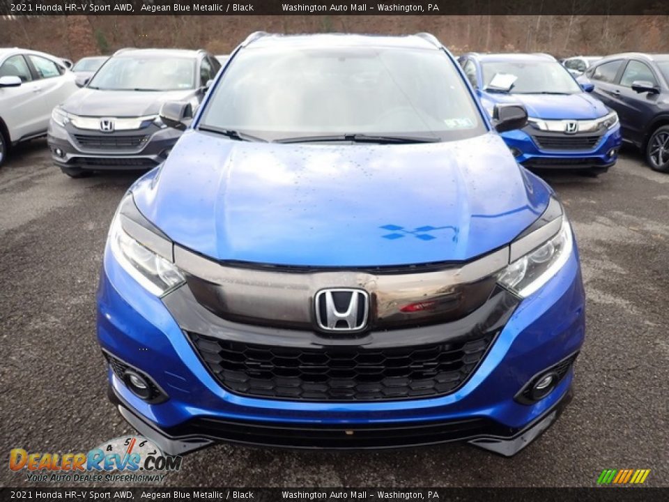 2021 Honda HR-V Sport AWD Aegean Blue Metallic / Black Photo #7