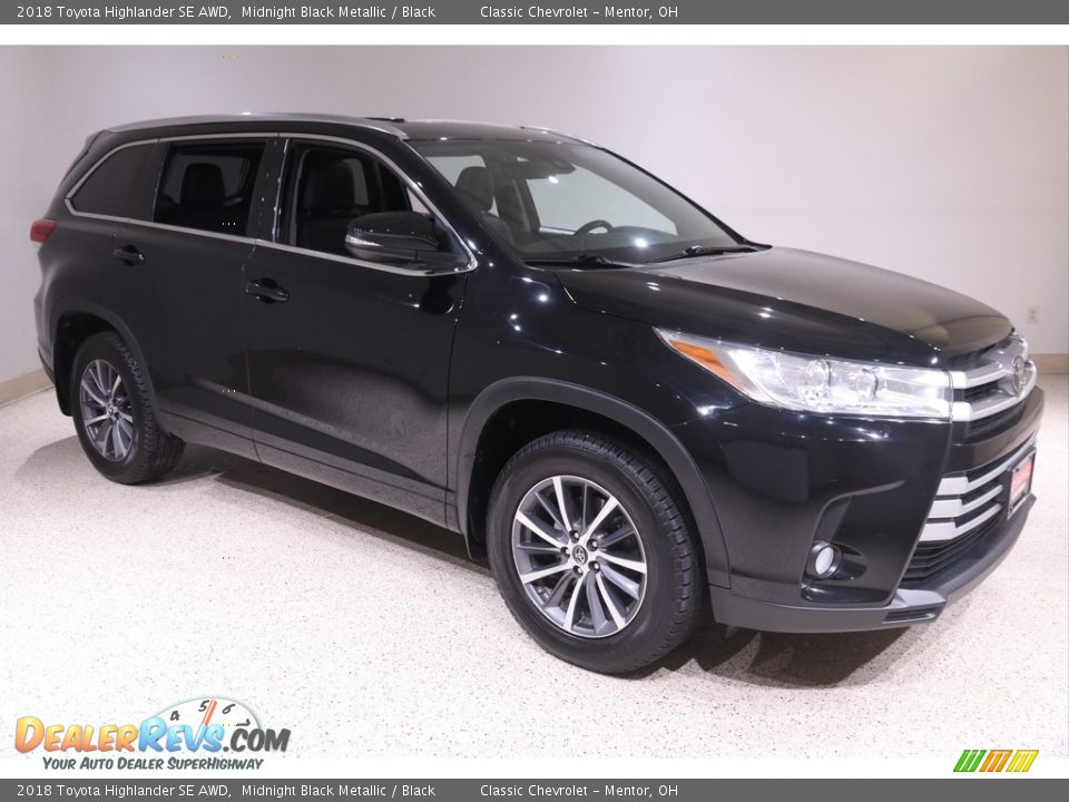 2018 Toyota Highlander SE AWD Midnight Black Metallic / Black Photo #1