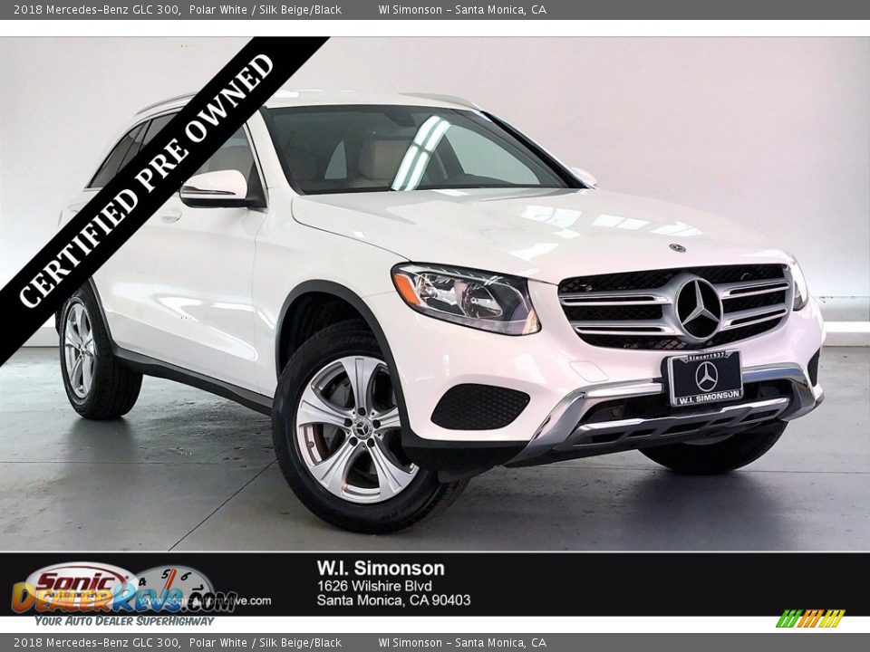 2018 Mercedes-Benz GLC 300 Polar White / Silk Beige/Black Photo #1