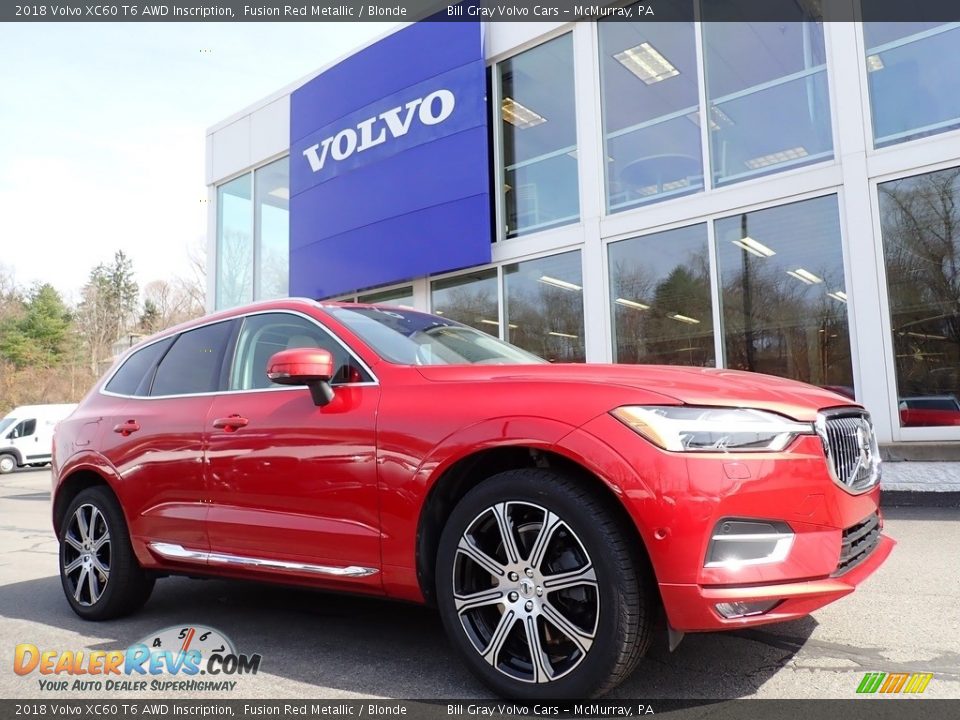 2018 Volvo XC60 T6 AWD Inscription Fusion Red Metallic / Blonde Photo #1