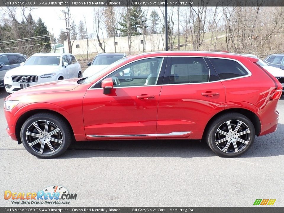 2018 Volvo XC60 T6 AWD Inscription Fusion Red Metallic / Blonde Photo #7