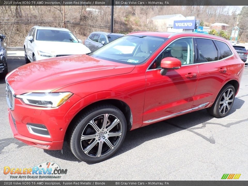 2018 Volvo XC60 T6 AWD Inscription Fusion Red Metallic / Blonde Photo #8