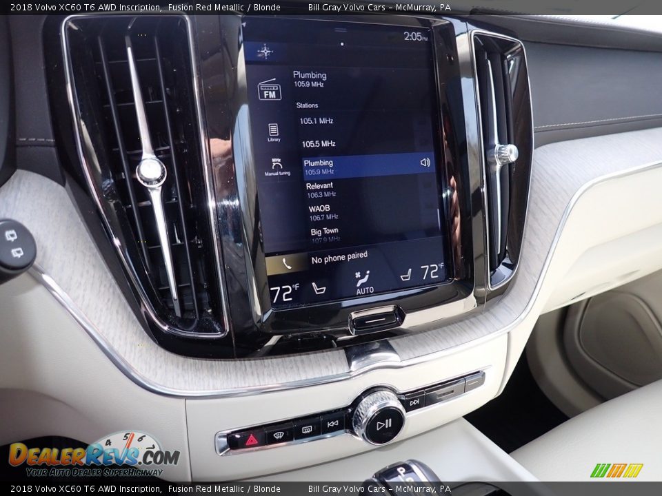 2018 Volvo XC60 T6 AWD Inscription Fusion Red Metallic / Blonde Photo #24