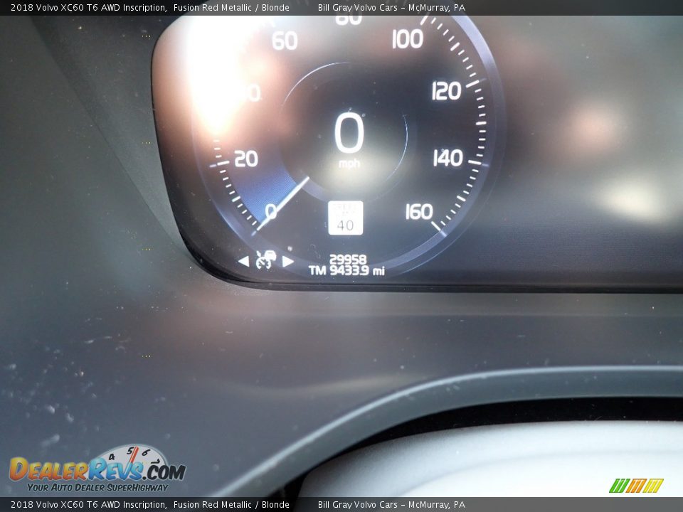 2018 Volvo XC60 T6 AWD Inscription Fusion Red Metallic / Blonde Photo #25
